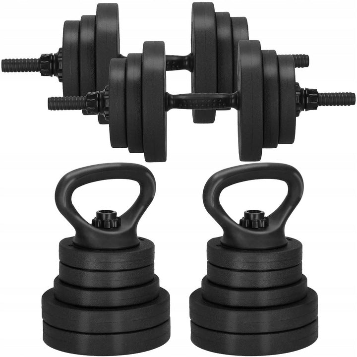 Set de greutati multifunctionale transformabil in gantere, kettlebell, haltera, total 40 kg