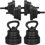 Set de greutati multifunctionale transformabil in gantere, kettlebell, haltera, total 40 kg