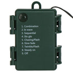 Instalatie lumini de exterior pentru gradina, 10 metri, 100 LED-uri, cu baterii, albastru