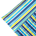 Saltea pentru plaja pliabila, din spuma, ultra-usoara, cu perna si maner de transport, 60x180cm, albastru galben