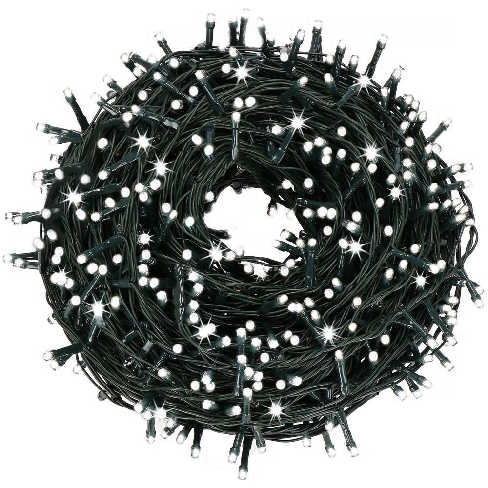 Ghirlanda luminoasa tip perdea Premium 300 LED-uri, 14,5m, 18Wati, interior/exterior, cu flash, alb rece