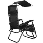 Sezlong pliabil  GC3, Relax Zero Gravity cu parasolar, 175cm, negru