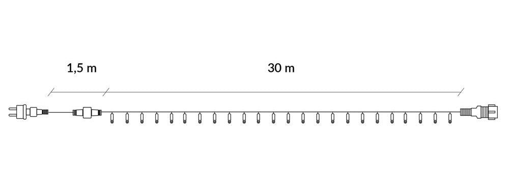 Instalatie lumini pentru bradul de Craciun, 31,5 metri, 500 LED-uri, albastru