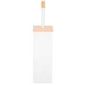 Perie WC cu rezervor detasabil si capac, din metal si bambus, 40 cm, alb