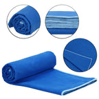 Prosop de plaja cu uscare de rapida, husa de transport, 75x150cm, albastru