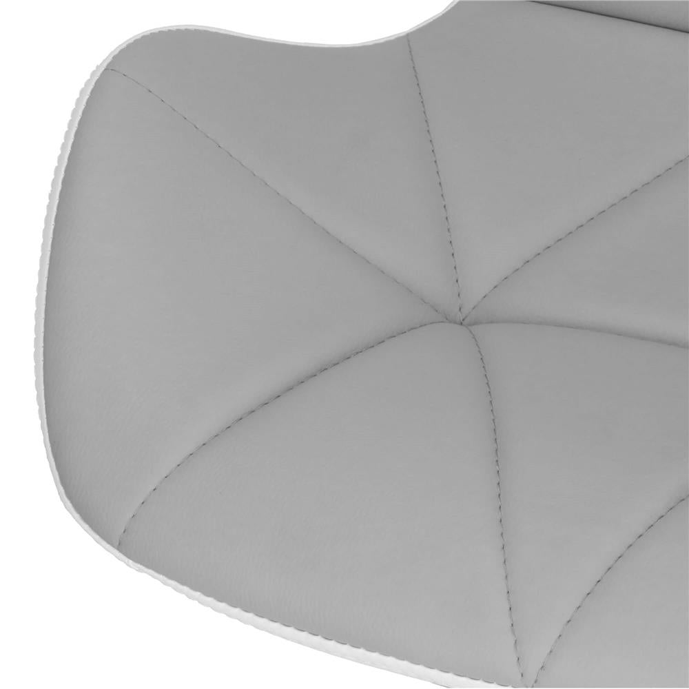 Scaun de birou ergonomic, tapitat cu piele ecologica, 120kg, alb gri