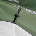 Cort camping, impemeabil, 2 camere + hol, 4 locuri, 460x200x245cm, verde
