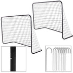 Set 2 porti de fotbal metalice, 122x183cm, profil 25mm, cu elemente de fixare