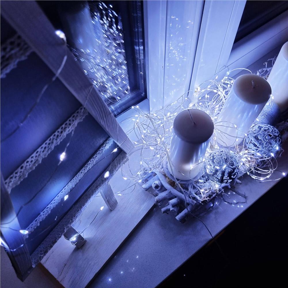 (DL) Instalatie lumina decorativa cu 300 LED-uri, telecomanda, 30m, iluminare alba