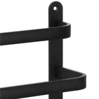 Suport prosoape pentru baie cu 2 sisteme de instalare, 3 brate, din aluminiu, 49x25cm, negru