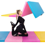 Saltea fitness groasa, dimensiune XXL, pentru antrenamente gimnastica, 240x120x5 cm, multicolor