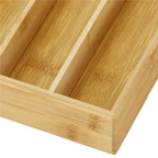 Organizator tacamuri si ustensile bucatarie, bambus, 25x35x5cm