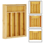 Organizator tacamuri si ustensile bucatarie, bambus, extensibil 28-45x33x5cm