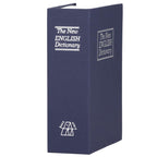 Caseta de valori, cutie metalica cu cheie, portabila, tip carte, Dictionar, albastru, 26x20.5x6.5 cm