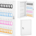 Cutie metalica din otel pentru 64 chei, echipata, 45x30x8cm, alba