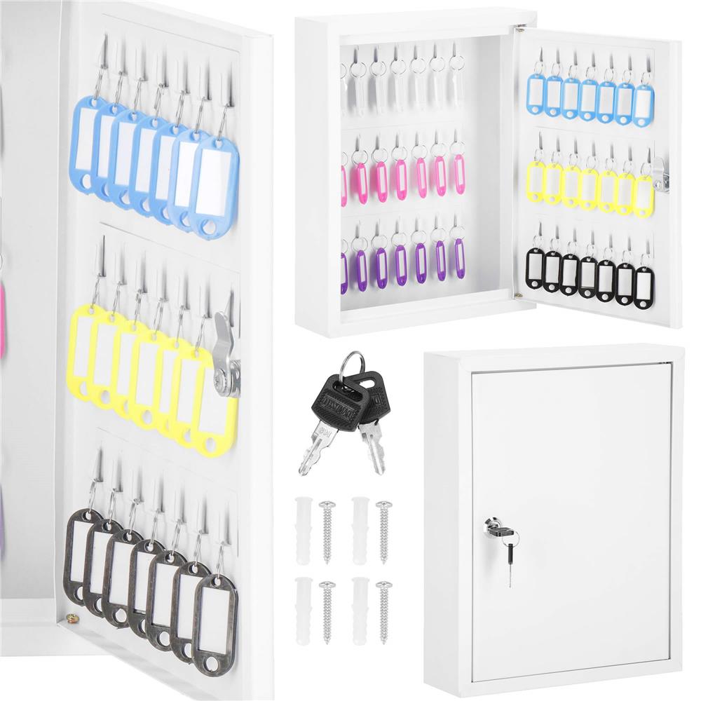 Cutie metalica din otel pentru 42 chei, echipata, 35x27x8cm, alba