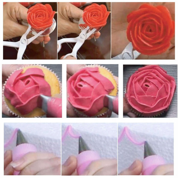 Set patiserie, 83 piese cu sabloane pentru ornarea prajiturilor