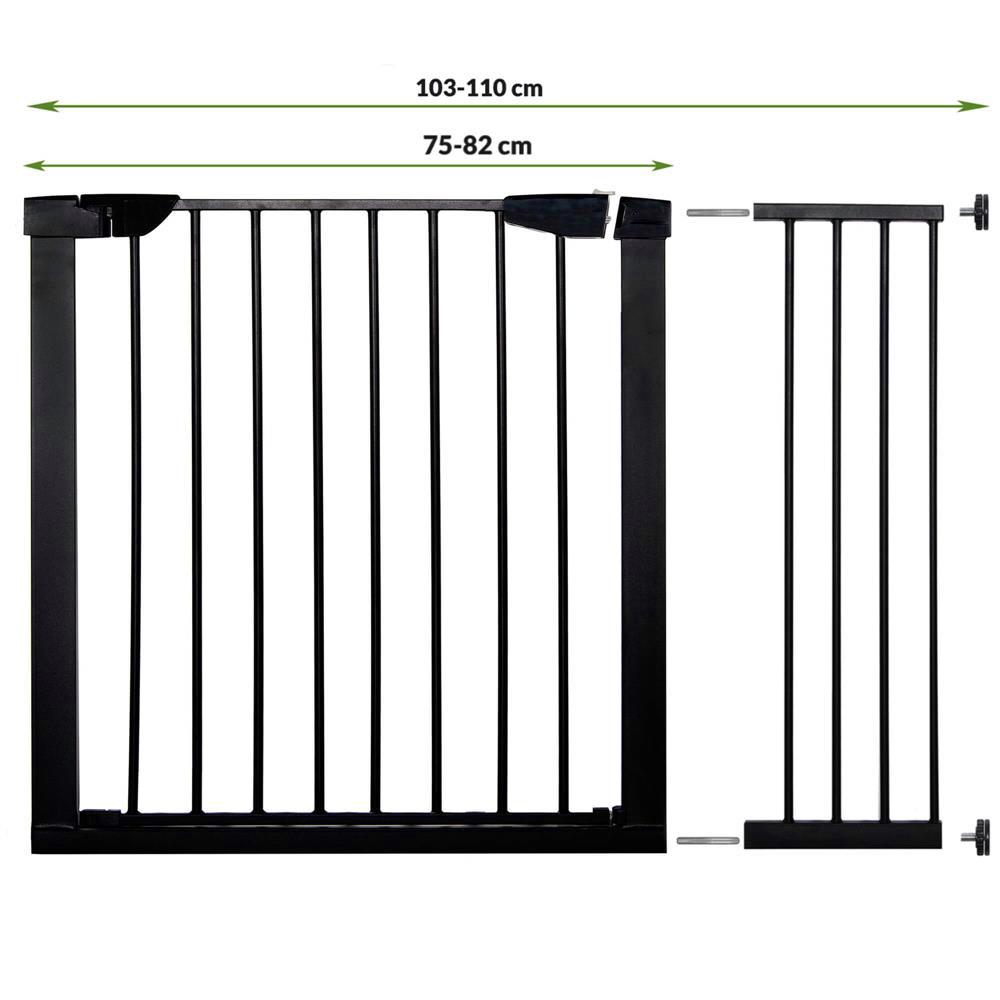 Poarta de siguranta Safety Gate pentru scari, ajustabila 103-110 cm, din otel, neagra