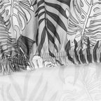 Husa universala pentru scaun, marime universala, poliester si spandex, 38x70cm, gri cu model floral