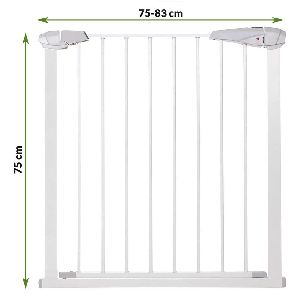 Poarta de siguranta Safety Gate pentru scari, ajustabila 76-85 cm, din otel, alba