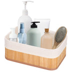 Set 3 cutii organizatoare din bambus, diverse dimensiuni, maro