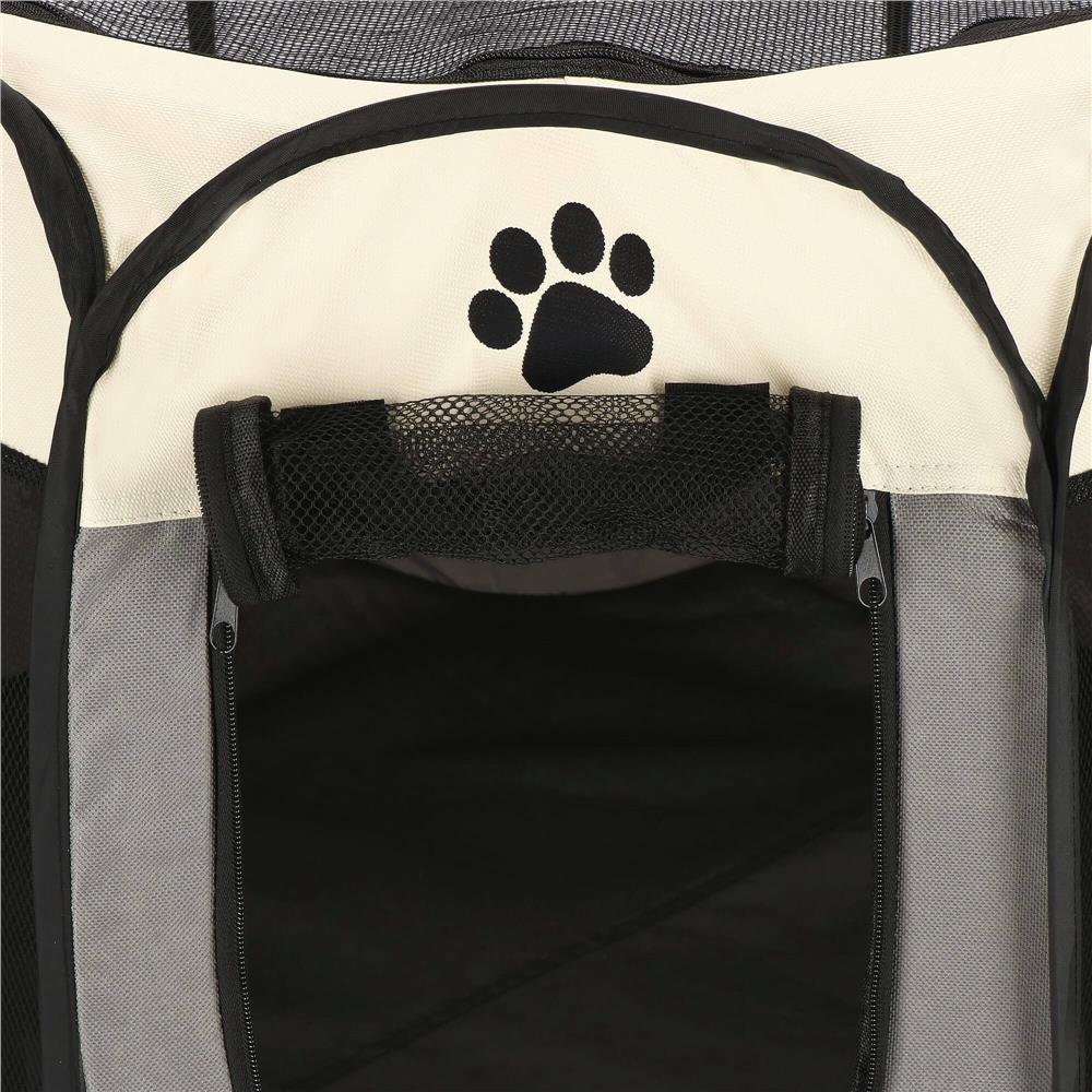 Tarc pliabil pentru animale de companie, diametru 91cm, gri crem