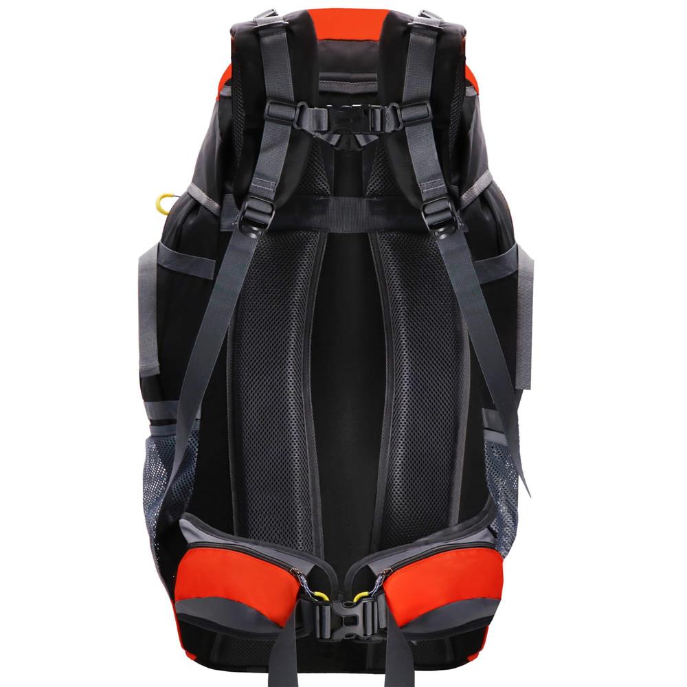 Rucsac tactic militar pentru drumetie, cu husa de ploaie, 70 litri, 25 kg, 68x35x20 cm, gri portocaliu