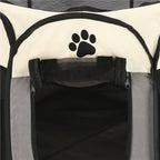 Tarc pliabil pentru animale de companie, diametru 114cm, gri crem