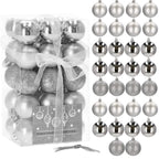 Set globuri de Craciun, 30 bucati, 3 modele, 3cm, argintiu