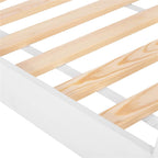 Pat din lemn pentru copii, model TeePee, somiera inclusa, 61x146x130 cm, alb