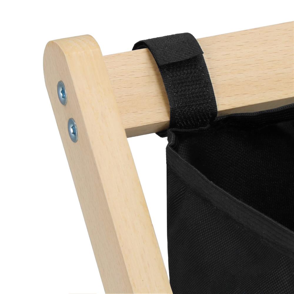 Cos de rufe cu 3 compartimente, cadru din lemn, 67x42x57 cm, 105 litri