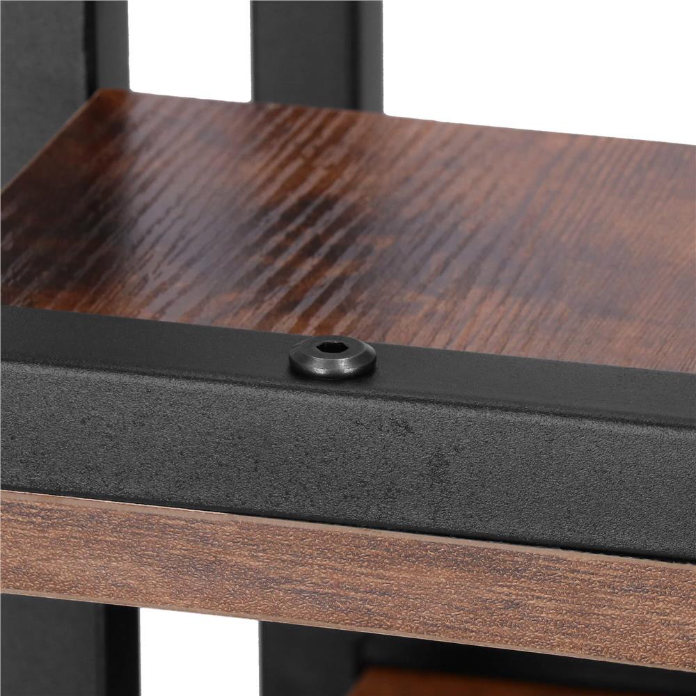 Stand pentru flori, cadru metalic, 4 etajere, 34x34x68 cm, maro inchis