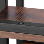 Stand pentru flori, cadru metalic, 4 etajere, 34x34x68 cm, maro inchis