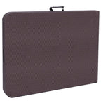 Masa dreptunghiulara pliabila multifunctionala, 1.8 m x 0.75 m x 0.75 m, imitatie ratan, maro