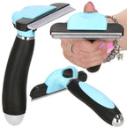 Perie trimmer pentru caini si pisici cu par lung sau scurt, autocuratare, lama 10cm, negru albastru