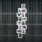 Rama foto de perete, colaj de 14 fotografii, 36x118cm, alb
