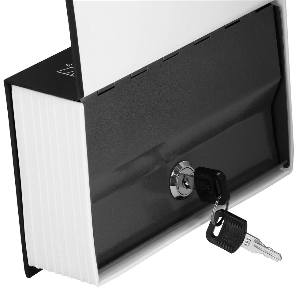 Caseta de valori, cutie metalica cu cheie, portabila, tip carte, Dictionar, negru, 24x15.5x5.5 cm