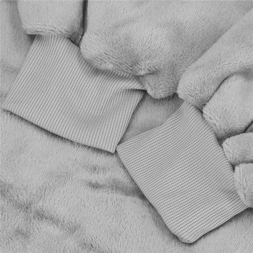 Patura tip hanorac, cu maneci, gluga si buzunare, material plus, marime universala, gri