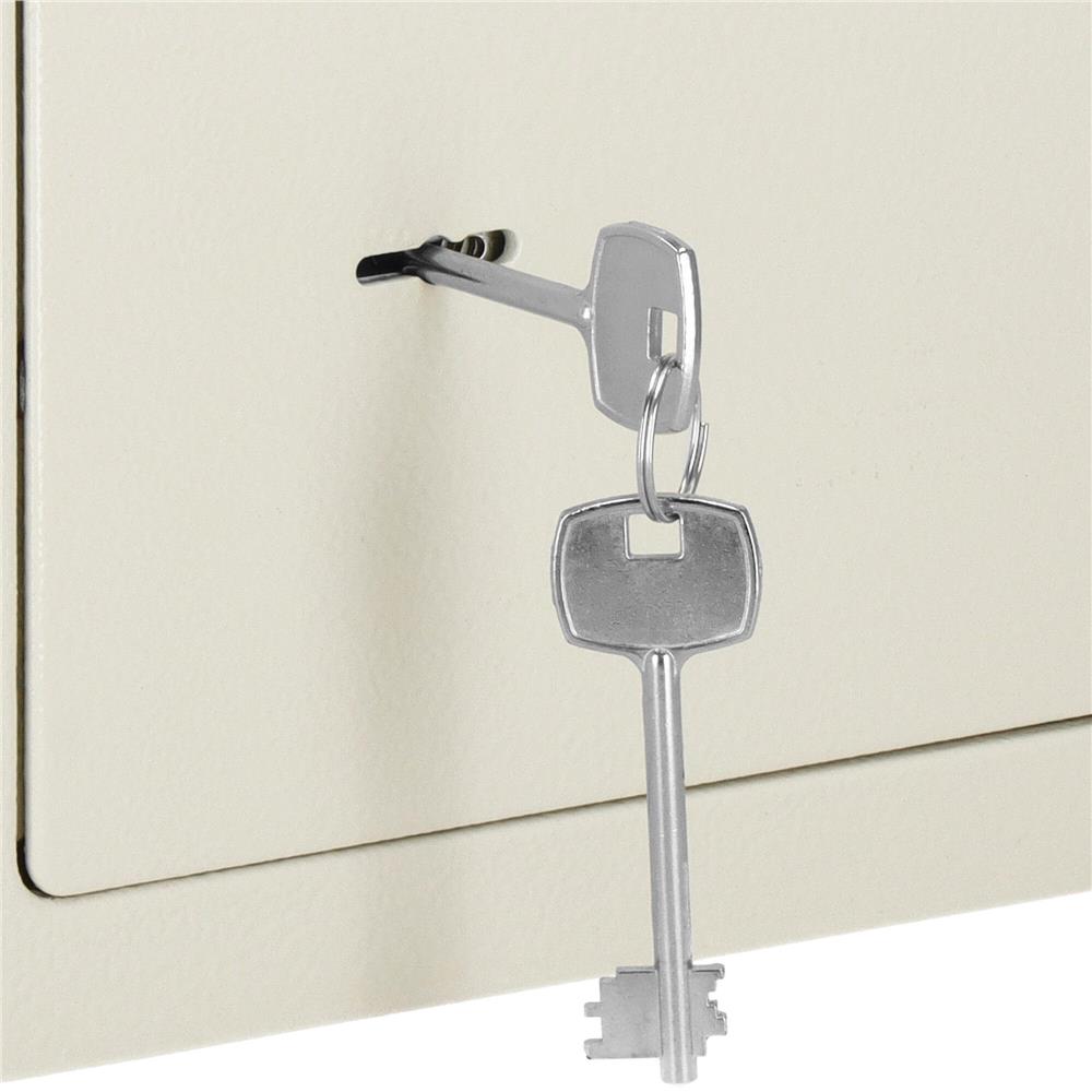 Seif standard cu cheie, 170x230x170 mm, Otel, Bej