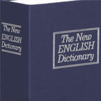 Caseta de valori, cutie metalica cu cheie, portabila, tip carte, Dictionar, albastru, 18x11.5x5.5 cm