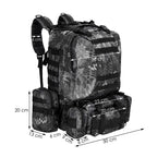 Rucsac militar pentru drumetie, impermeabil, ultra usor, 50litri, gri