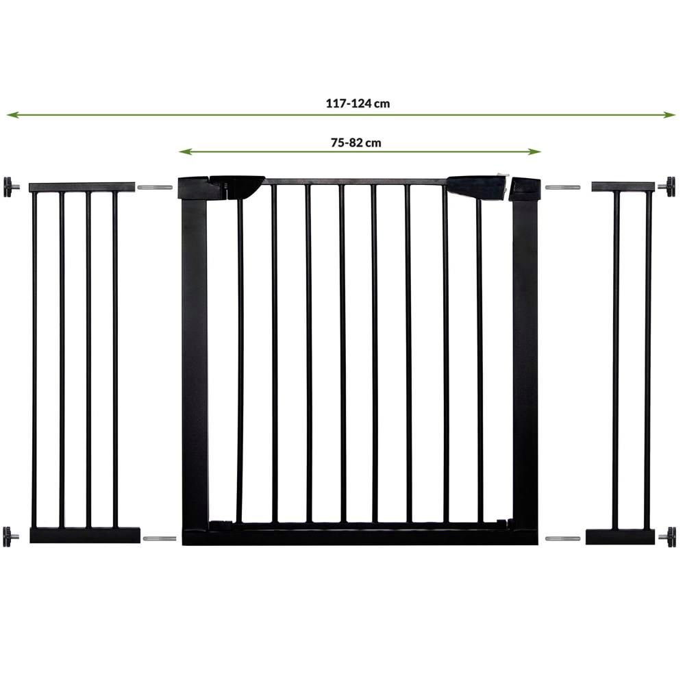 Poarta de siguranta Safety Gate pentru scari, ajustabila 117-124 cm, din otel, neagra
