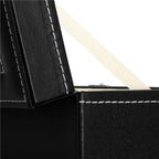 Cutie depozitare si organizare ceasuri, MDF, piele ecologica, 30x11x8cm, negru