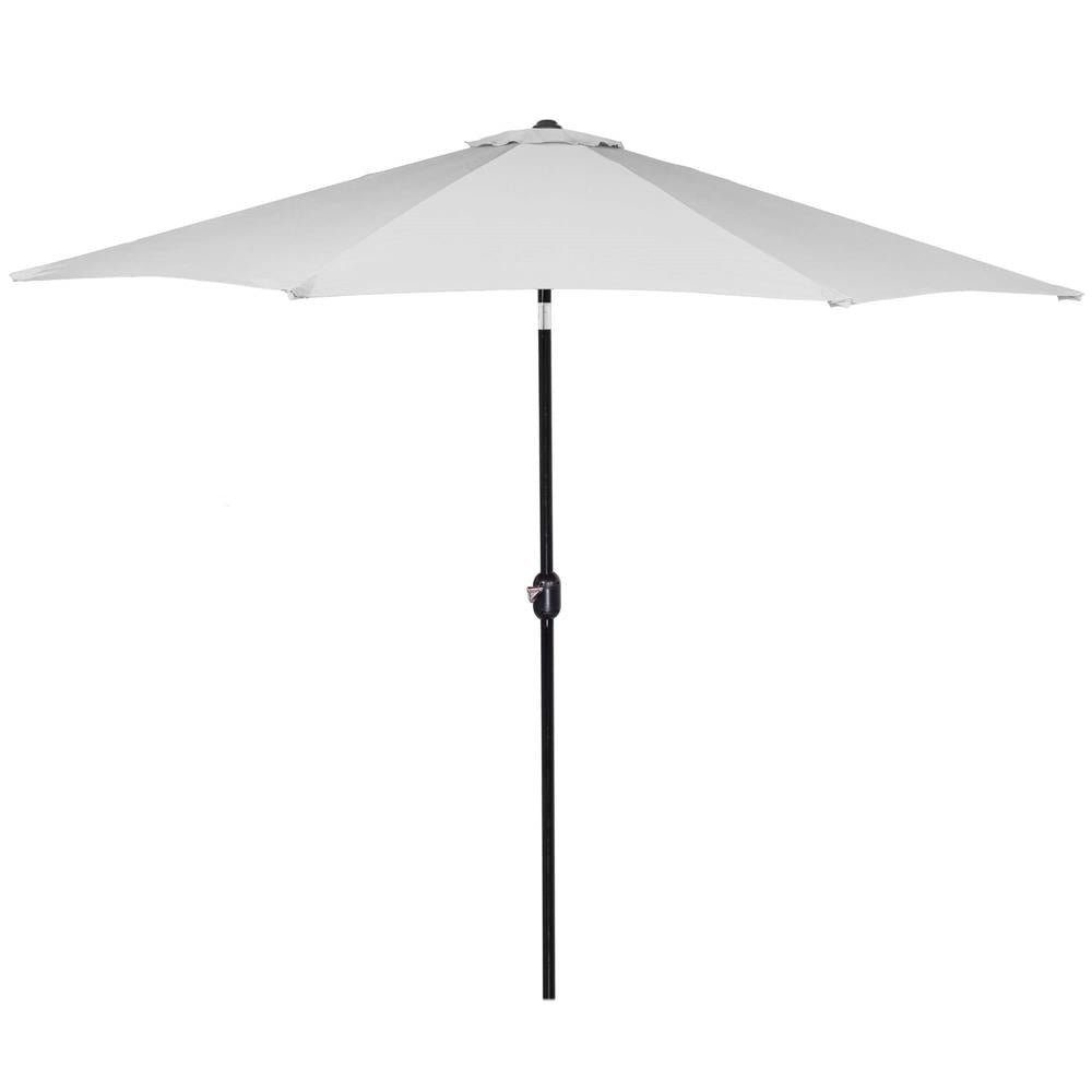 Umbrela terasa gradina, cu manivela si inclinare, diametru 300cm, Gri deschis