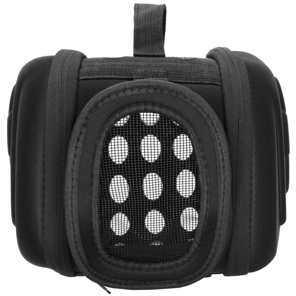 Geanta pentru transport animale mici, pentru caine si pisica, pliabila, curea de umar, 20x35x20 cm, negru