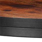 Set 2 mese pentru cafea suprapozabile, cadru otel, 70x70x47 cm si 50x50x40 cm, maro