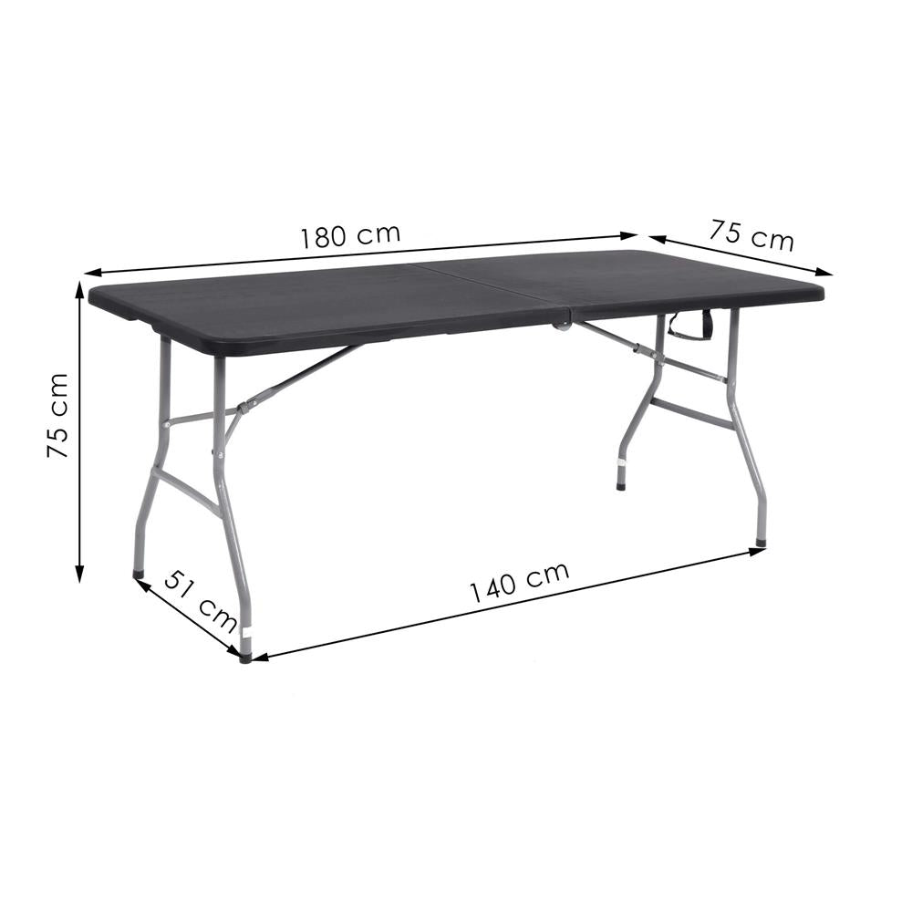 Masa dreptunghiulara pliabila multifunctionala, 180x75x75cm, neagra
