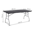 Masa dreptunghiulara pliabila multifunctionala, 180x75x75cm, neagra