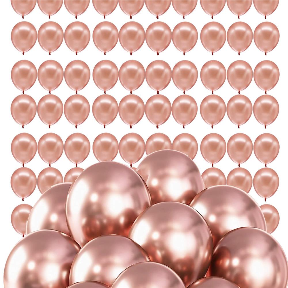 Set 100 baloane pentru petrecere, 40cm, roz metalic