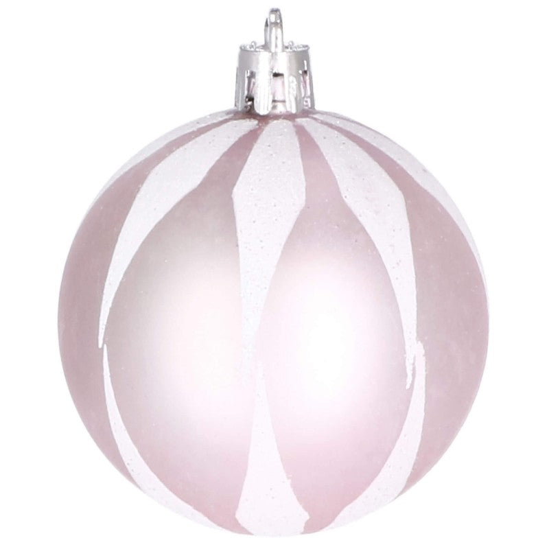 Set globuri si decoratiuni de Craciun, 77 piese, diverse dimensiuni, roz